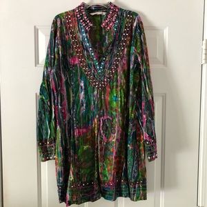Multicolored mirrored tunic- size M (10-12)